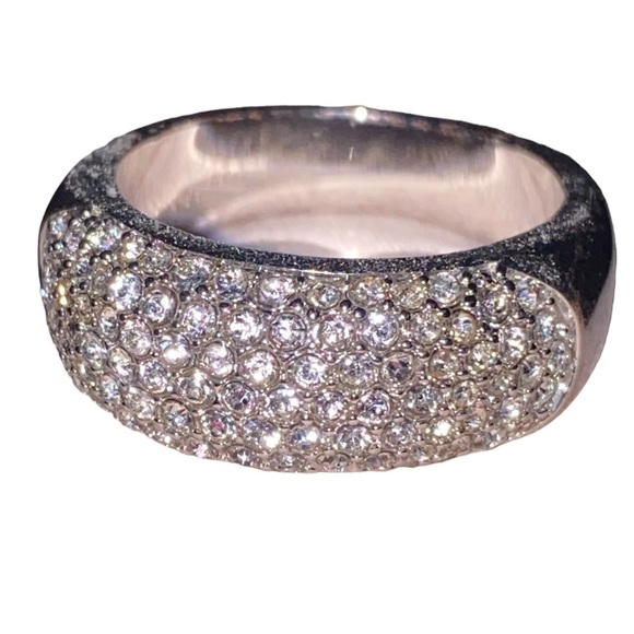 Vintage Jewelry - Silver CZ Pavè Heavy Band Ring Signed NVC Sz 8